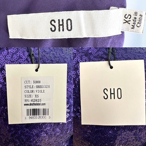 SHO BY TADASHI SHOJI Long Sleeve Sequin Cocktail Mini Dress Size XS - Picture 10 of 16